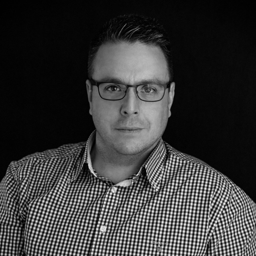 Black and white portrait of Pavel Tůma